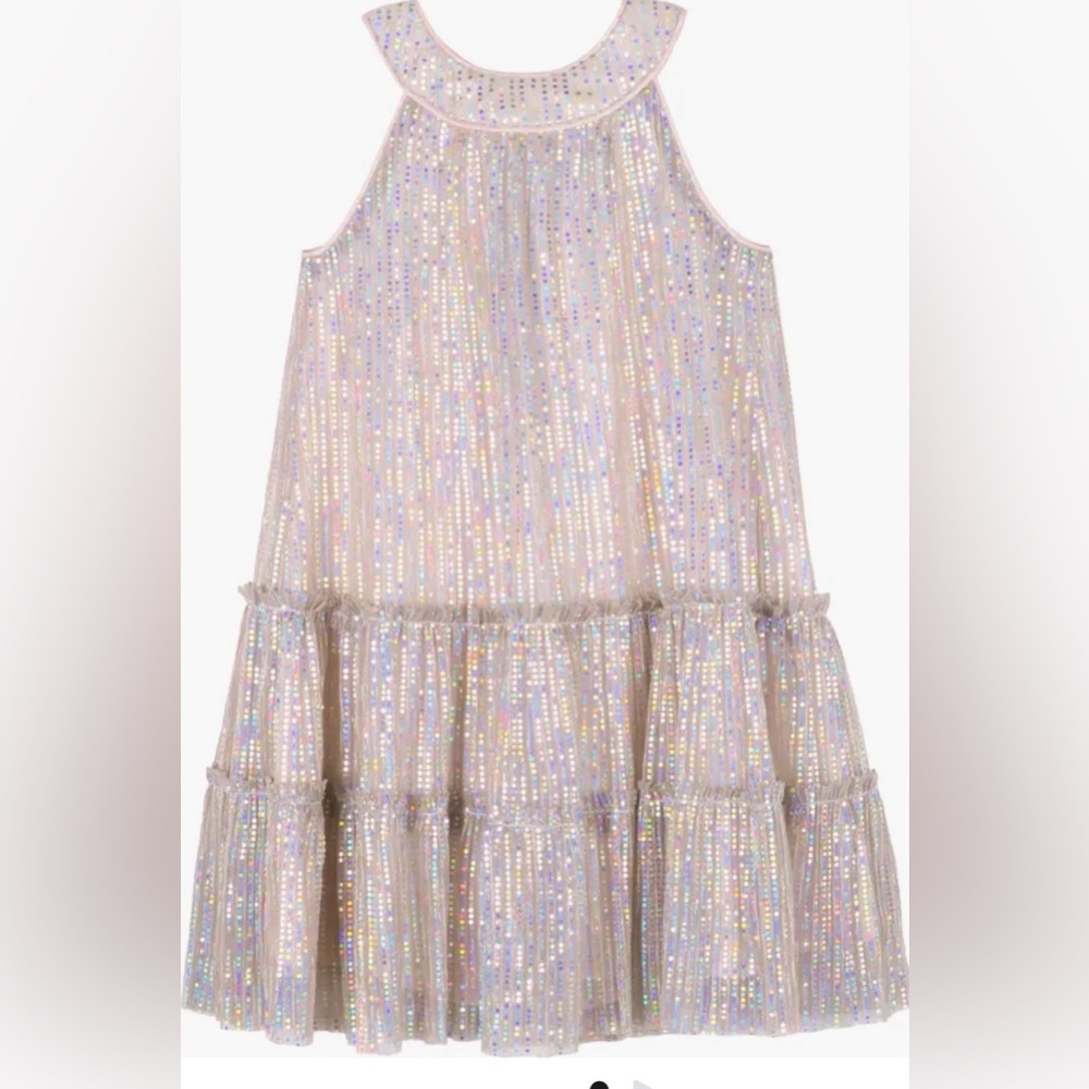 Zunie Glittering Rose gold Tiered Dress